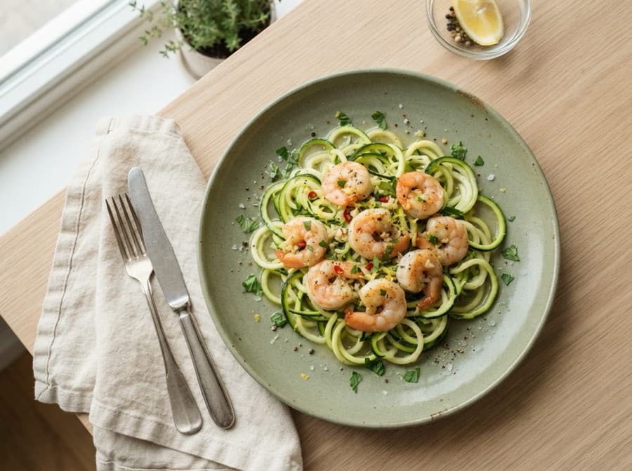Garlic Shrimp with Zucchini Noodles