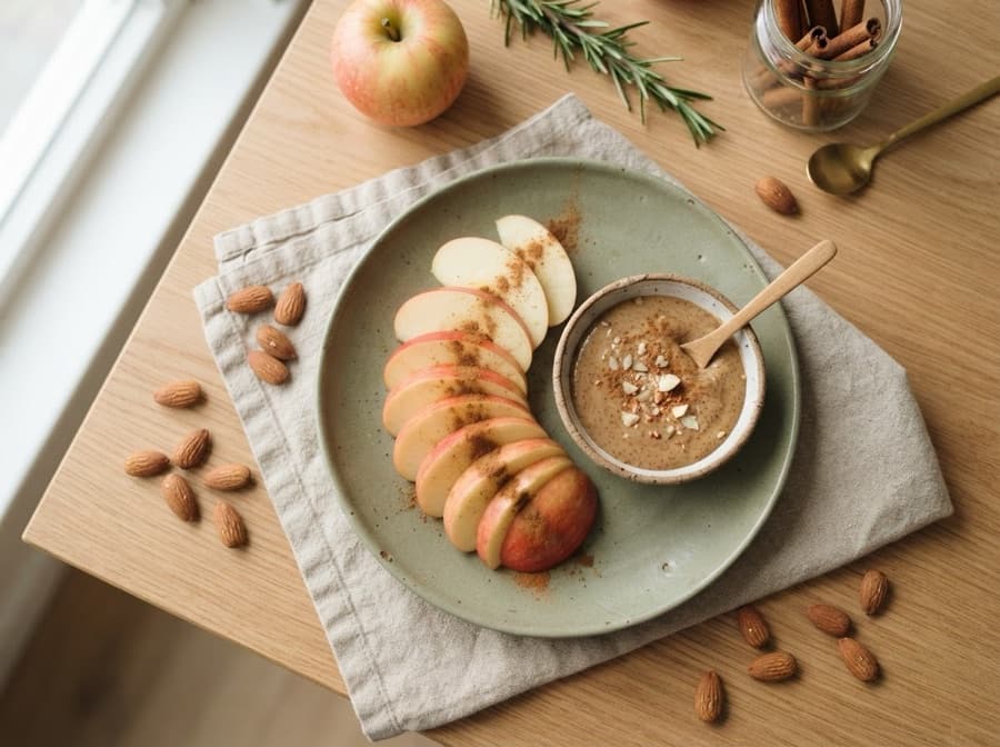 Apple with Almond Butter and Cinnamon