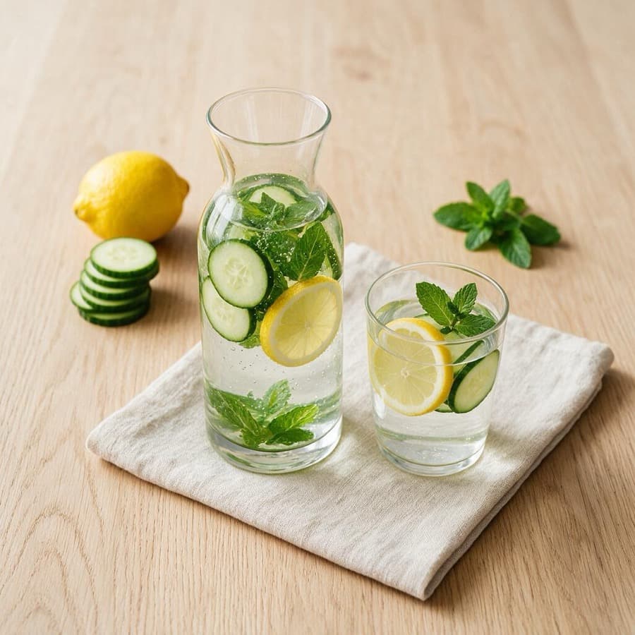 Cucumber, Mint and Lemon Water